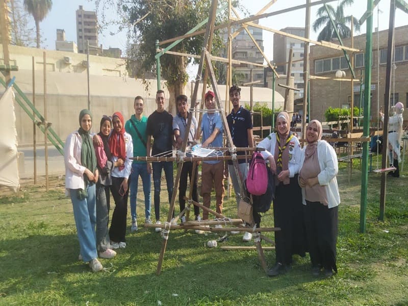 ورش تنمية مهارات فنية وكشفية لجوالة جامعة عين شمس ضمن البرنامج التدريبي لإدارة الجوالة والخدمة