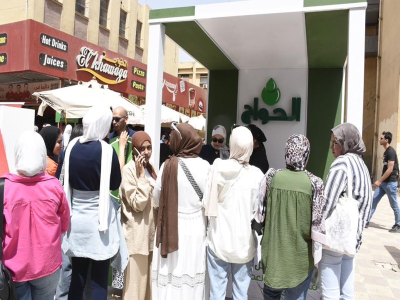 A large student turnout at the "Made in Egypt" exhibition at Ain Shams University