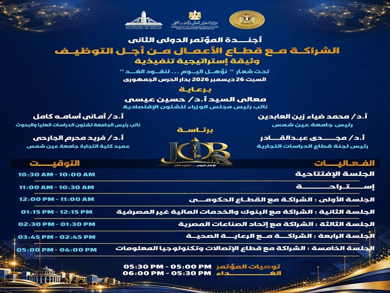 Ain Shams University Prepares to Hold the Second International Conference on "Partnership with the Business Sector for Employment" Next December