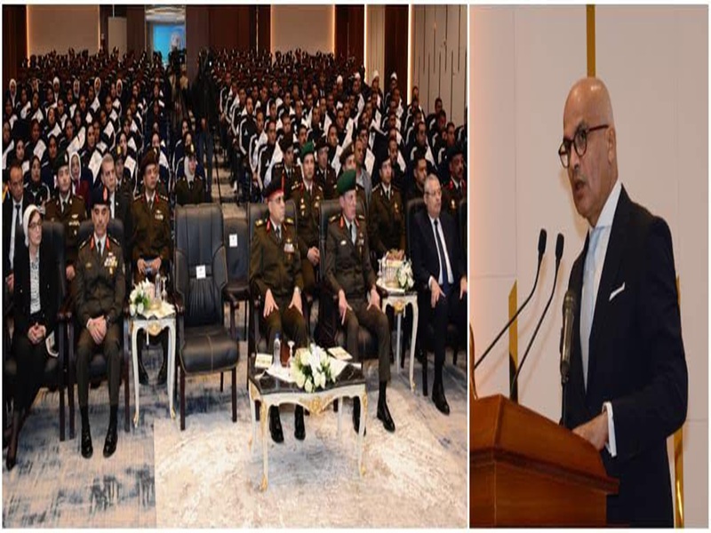In the presence of the University President and the Vice President for Education and Student Affairs, the Egyptian Military Academy honors the university delegation of “For Egypt” students’ participants in the coexistence training program