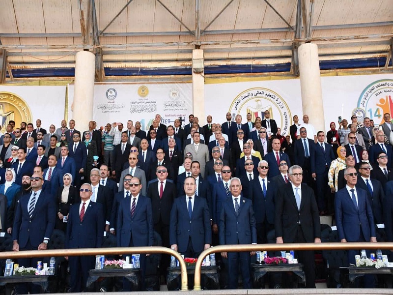 Minister of Higher Education and Scientific Research Joins Ain Shams University President and Vice President for Education and Student Affairs at the Opening of Universities Youth Week at Minia University