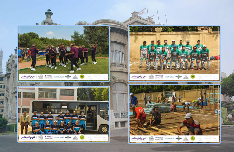 The arrival of the delegations participating in the 30th Scouts Summit Session of the Egyptian universities at the Faculty of Agriculture, Ain Shams University