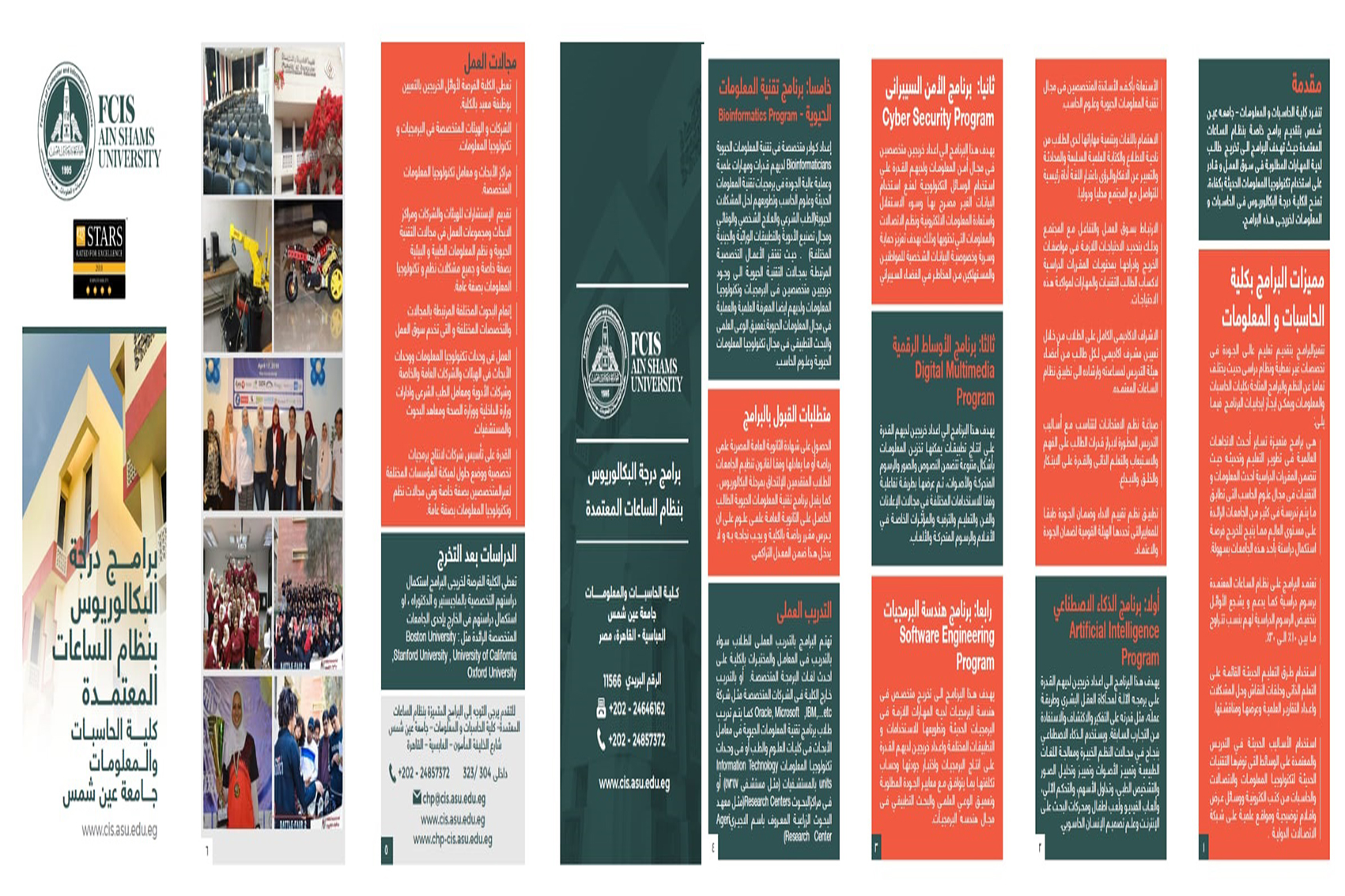 Faculty of Computer and Information Sciences, Ain Shams University is unique to have 5 distinct programs for Thanawya Amma  students