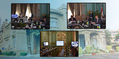 Ain Shams University Board meeting through video conference technology