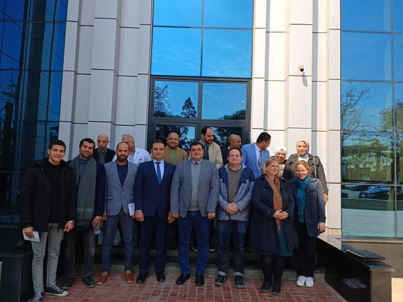 A delegation from the German University of Marburg discusses cooperation with the Center for Networking and Information Technology at Ain Shams University
