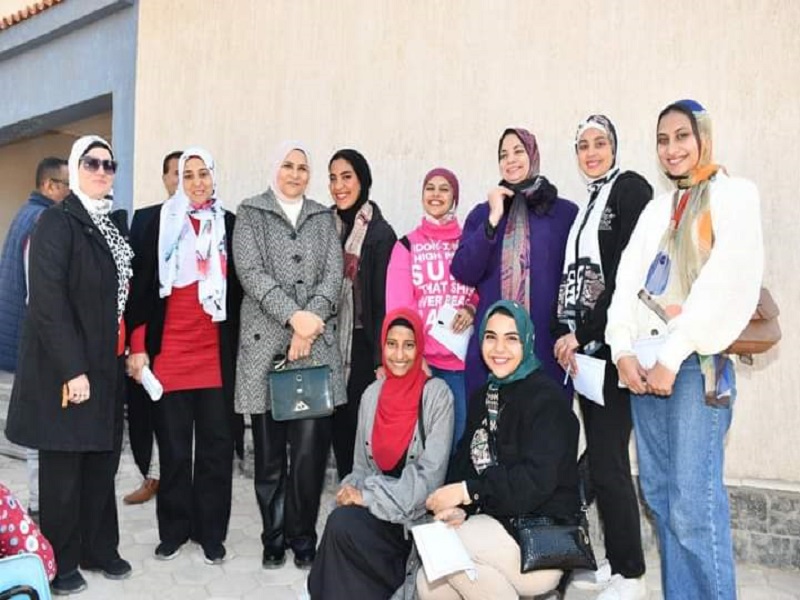 The Faculty of Girls launches a comprehensive development convoy to the village of Arab Al-Qumaie in Al-Saf at Giza Governorate
