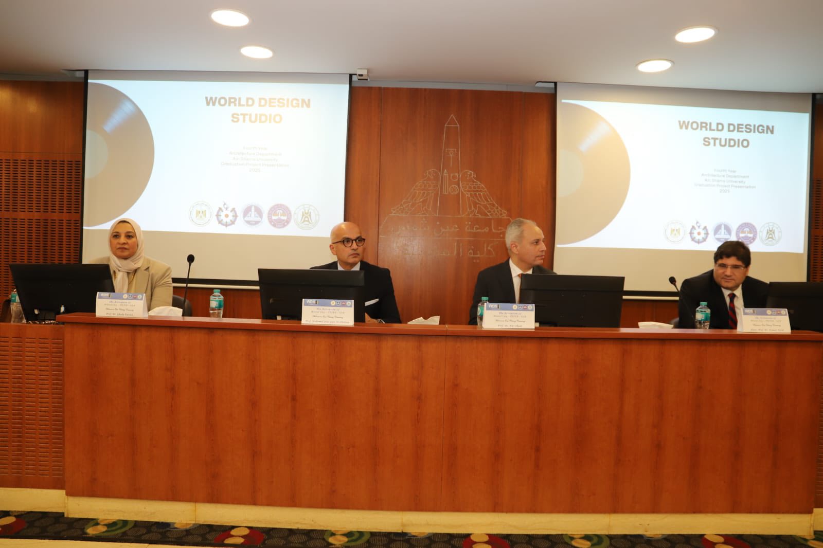 بكلية الهندسة ( WDS ) 2025  رئيس جامعة عين شمس يشهد ختام مشروع أستوديو التصميم الدولي