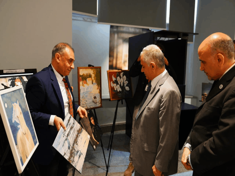 The Opening of the “In Saffron Hue” exhibition ,  the first photography and fine arts exhibition at Al-Zafaran Palace Museum, Ain Shams University