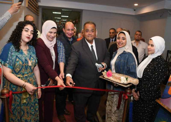 Inaugurating the Visual Arts Exhibition at the Faculty of Girls, Ain Shams University