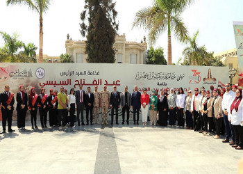 Ain Shams University President Attends Opening of " One Hand Builds, the Other Defends" Exhibition Organized by the University's Education and Student Affairs Sector