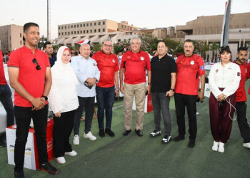 In the Presence of the Vice President for Education and Student Affairs and the Dean of the Faculty of Business… Ain Shams University Students Fill the Grounds with Chants of Support for Egypt and the National Team