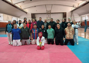 A gold, a silver, and three bronze medals are the harvest of the participation of the Ain Shams University Taekwondo team in the 51st Martyr Al-Rifai tournament