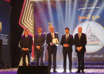 Honoring The President of Ain Shams University with the Shield of Excellence, and the Outstanding Performance of the University’s Education and Student Affairs Sector with 21 Awards Across Various Fields at the 13th Ibdaa Festival