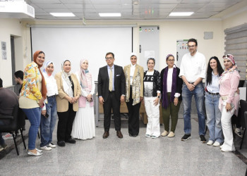 The Dean of Faculty of Dentistry inspects the first computer-based practical exam as part of the faculty's digital transformation plan