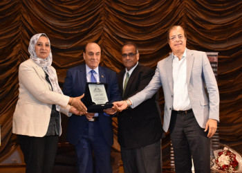 ON THE OCCASION OF THE 50TH ANNIVERSARY OF THE GLORIOUS OCTOBER WAR...MAJOR GENERAL STAFF OFFICER DR. SAMIR FARAG IN AN EDUCATIONAL SYMPOSIUM AT AIN SHAMS UNIVERSITY