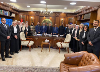 The President of the North Cairo Court of First Instance receives a delegation of students of the Faculty of law