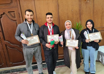 Ain Shams University gets second place for female student teams, third place for male student teams, and second place for individual students in the Martyr Al-Rifai Competition 51