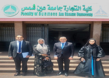 The Dean of the Faculty of Business receives the Technical Attaché at the Education and Technology Attaché Office at the UAE Embass