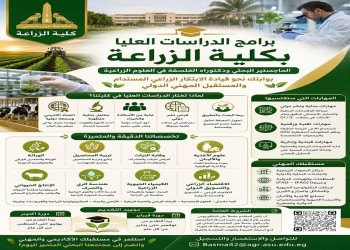 The Faculty of Agriculture Announces the Opening of Applications for Postgraduate Programs for the 2026/2027 Academic Year