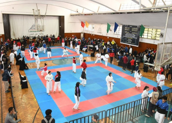 The launch of the Karate Championship within the Egyptian Universities Tournament “The 51st Martyr Al-Rifai” at Ain Shams University
